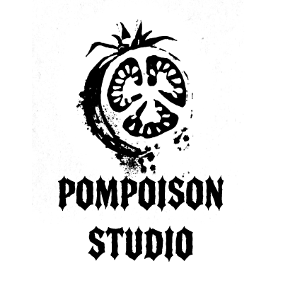 PomPoison studio 2 inch sign black transparent 400 px